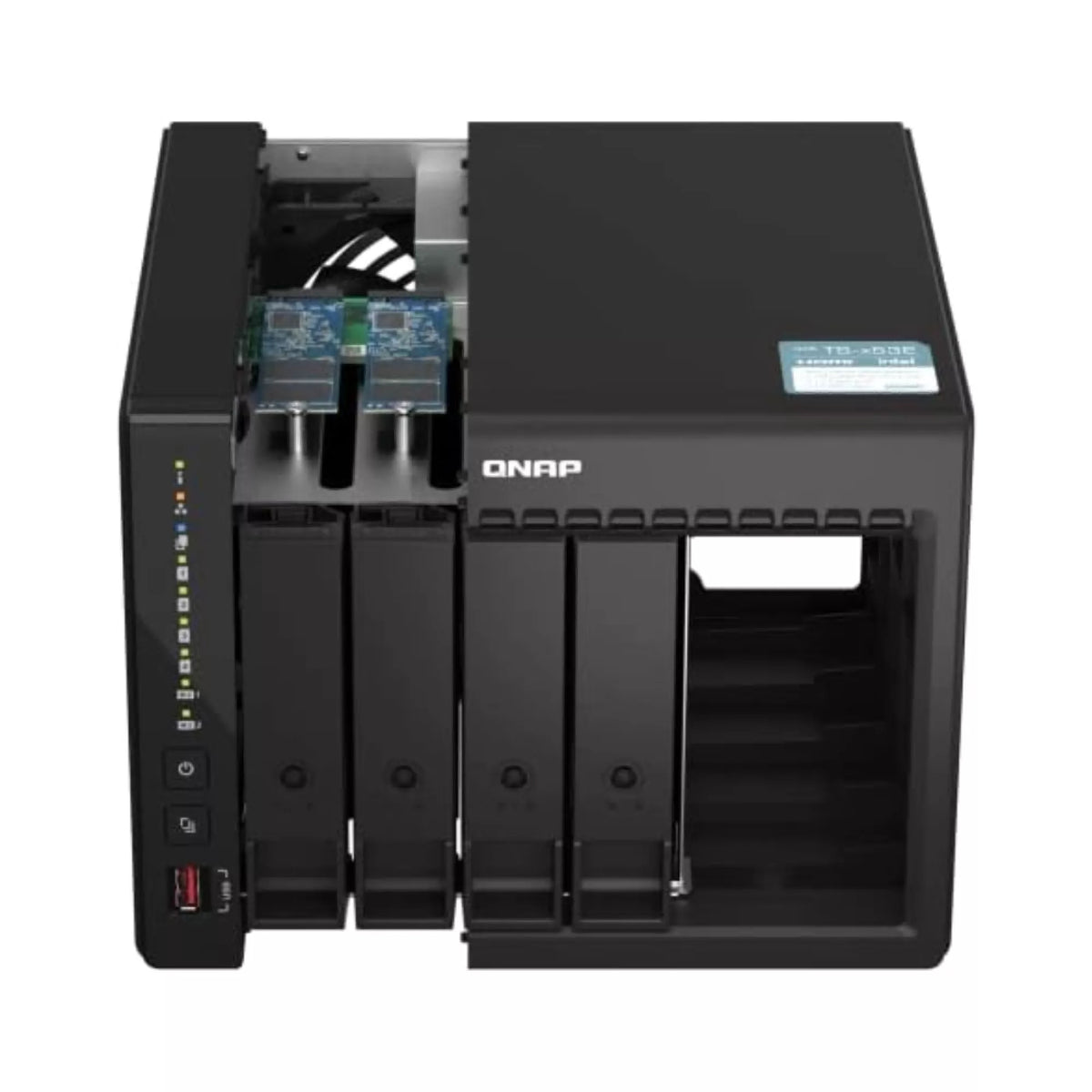 QNAP TS-453E-8G-US 4 Bay High-Performance Desktop NAS with Intel CPU, 8GB RAM M.2 Slots - Diskless