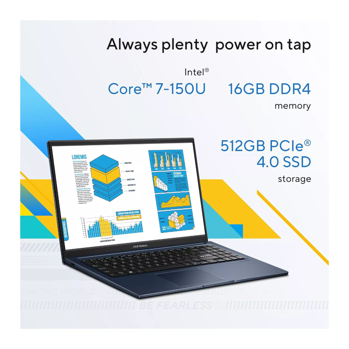 Asus VivoBook X1504VA-NJ687W Intel Core i7 N150U 16GB 512GB SSD 15.6 Inch Full HD Display Windows 11 Home, Silver Laptop