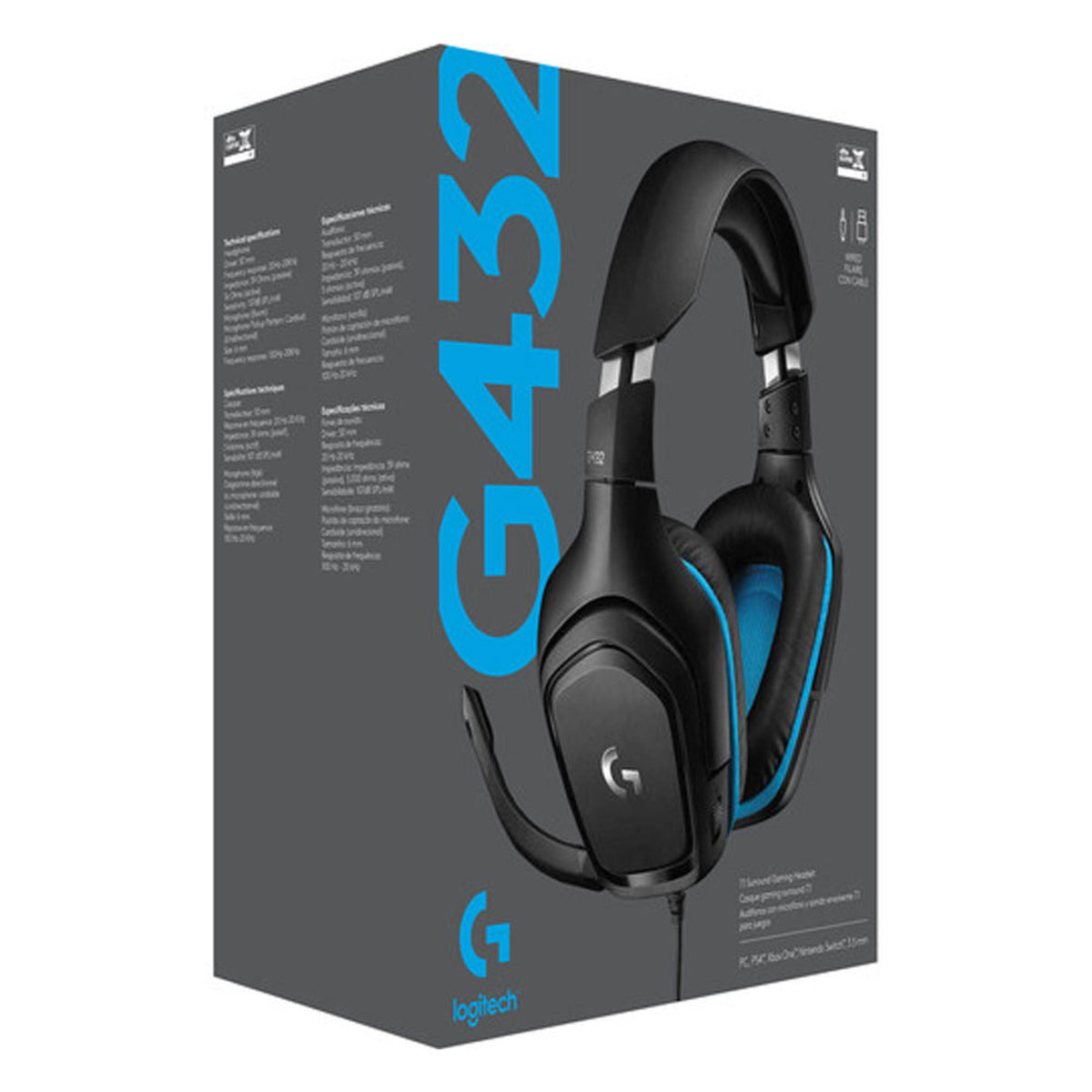 Logitech G432 Wired 7.1 Channel Surround Sound Gaming Headset Black