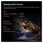 Asus VivoBook S14 TN3402YA-LZ327W AMD RYZEN R5-7430U 8GB 512GB SSD 14 Inch Touch Flip Windows 11 Home, Blue Laptop