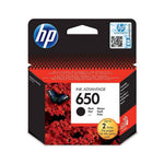HP 650 Black Original Ink Advantage Cartridge, CZ101AE