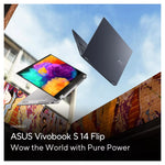 Asus VivoBook S14 TN3402YA-LZ327W AMD RYZEN R5-7430U 8GB 512GB SSD 14 Inch Touch Flip Windows 11 Home, Blue Laptop