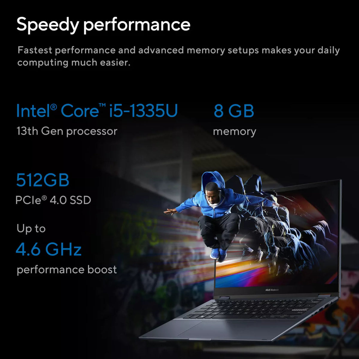 Asus VivoBook S14 TP3402VA-LZ255W Intel Core I5 1335U 8GB 512GB SSD 14 Inch Touch Flip Windows 11 Home, Silver Laptop