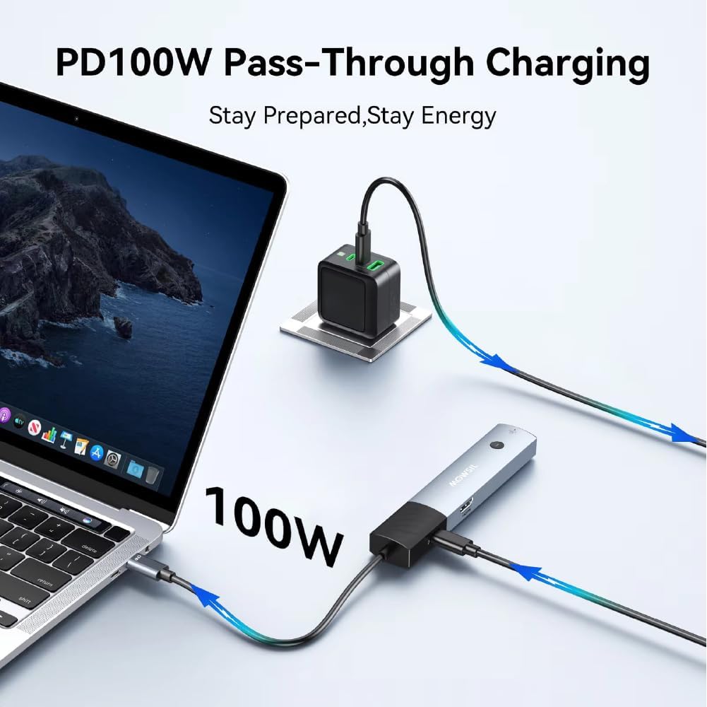 shop Mowsil 6-in-1 USB-C Hub Docking Station