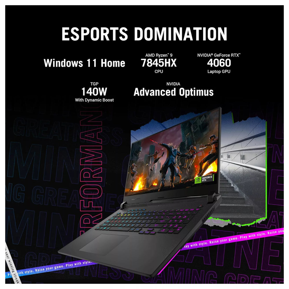 ASUS STRIX G17 G713PV-9161G AMD RYZEN R9-7845HX 16GB 1TB SSD 17.3Inch Full HD Windows 11 Home, Grey Laptop