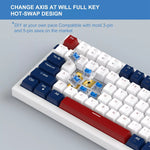 Magegee SKY81 Wired Mechanical KB Blue Switch Blue Light Blue White