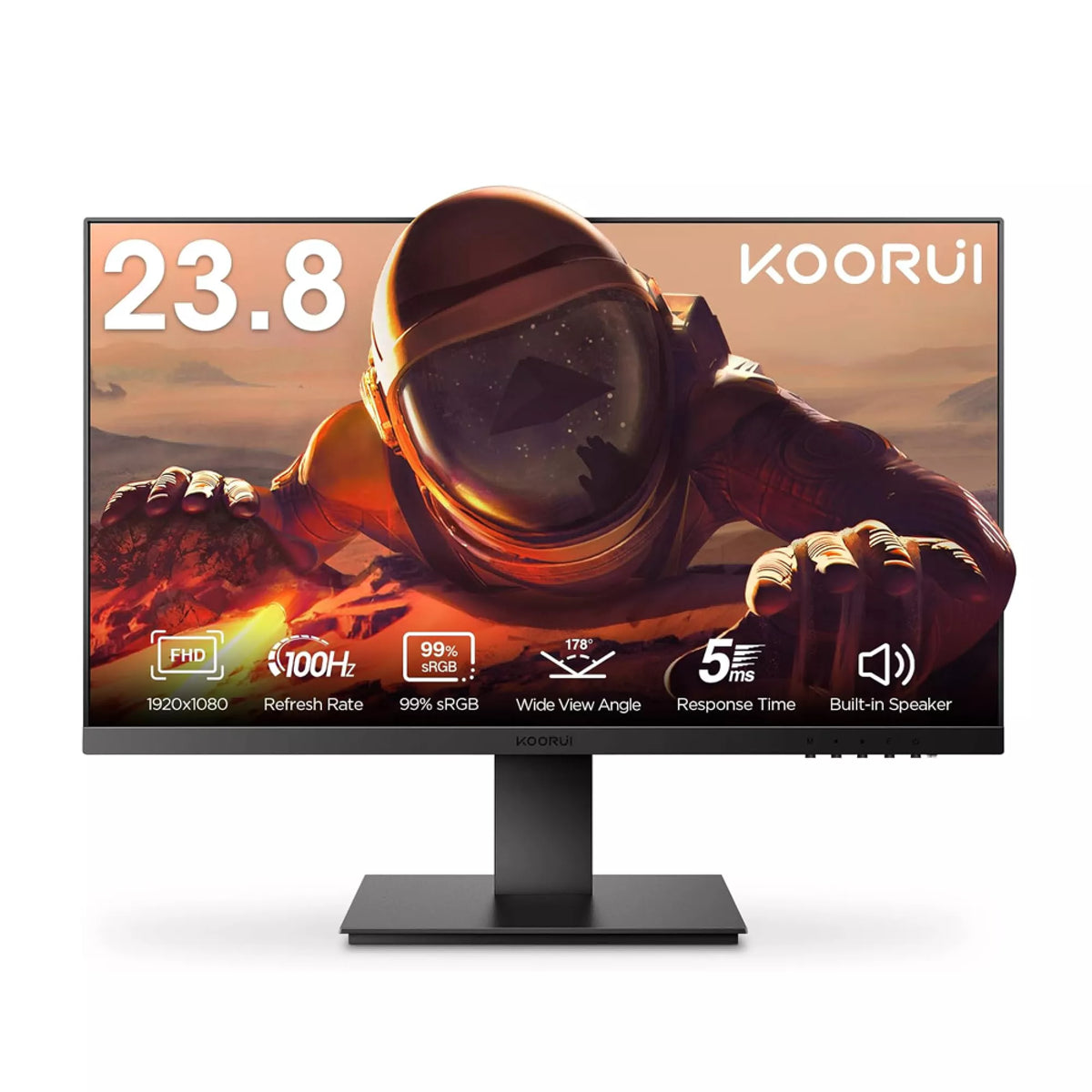 Koorui P02 24 Inch FHD Adpitive Sync Eye Care and Ergonomic Tilt Adjustment Monitor With Build-in Speakers