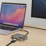 Mowsil USB-C to HDMI Multiport Adapter – 4K@60Hz, USB-A 5Gbps & 100W PD, Zinc Alloy 3-in-1 Dock for MacBook