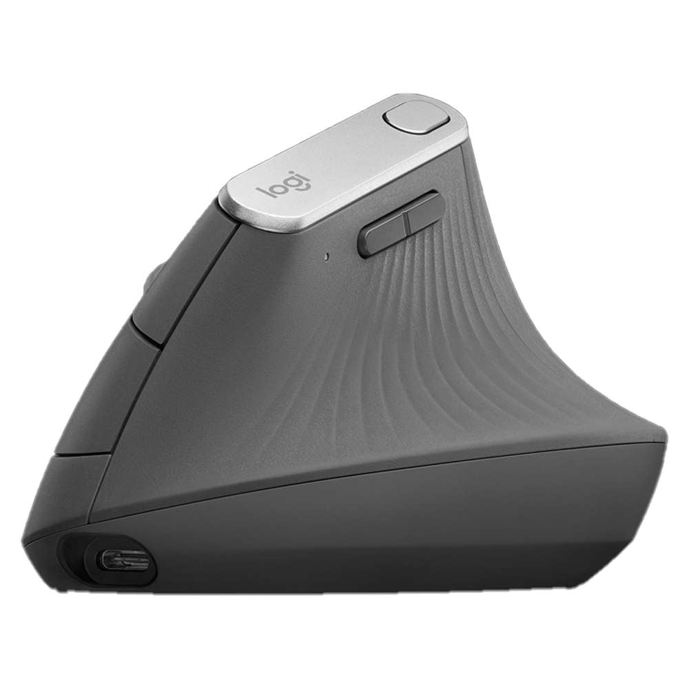 ماوس لوجيتك MX Vertical Advanced Ergonomic اللاسلكي بتقنية البلوتوث، لون جرافيت