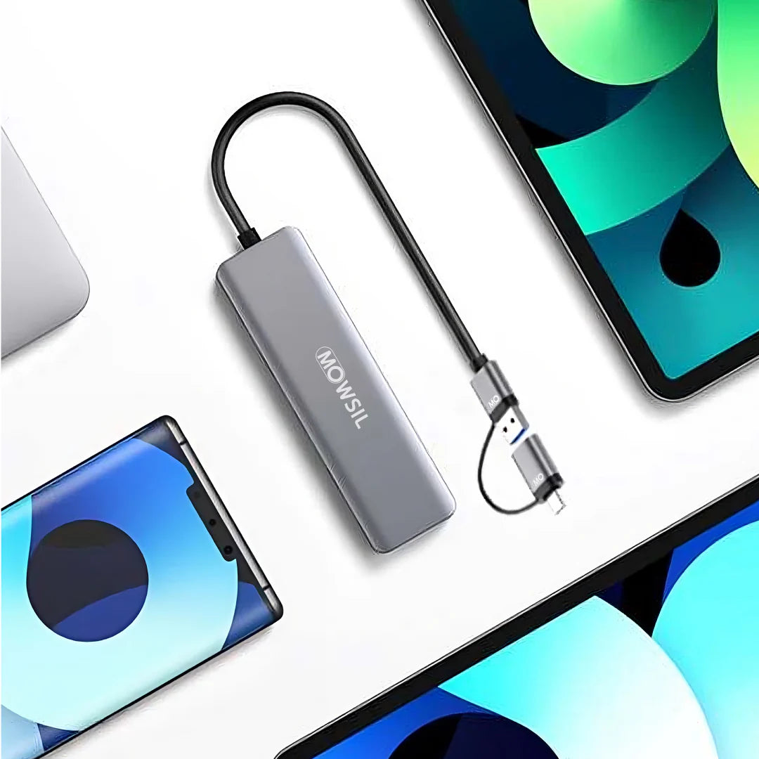 Mowsil Type C + USB 4 Port USB