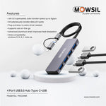 Type C + USB 4 Port USB 3.0 HUB