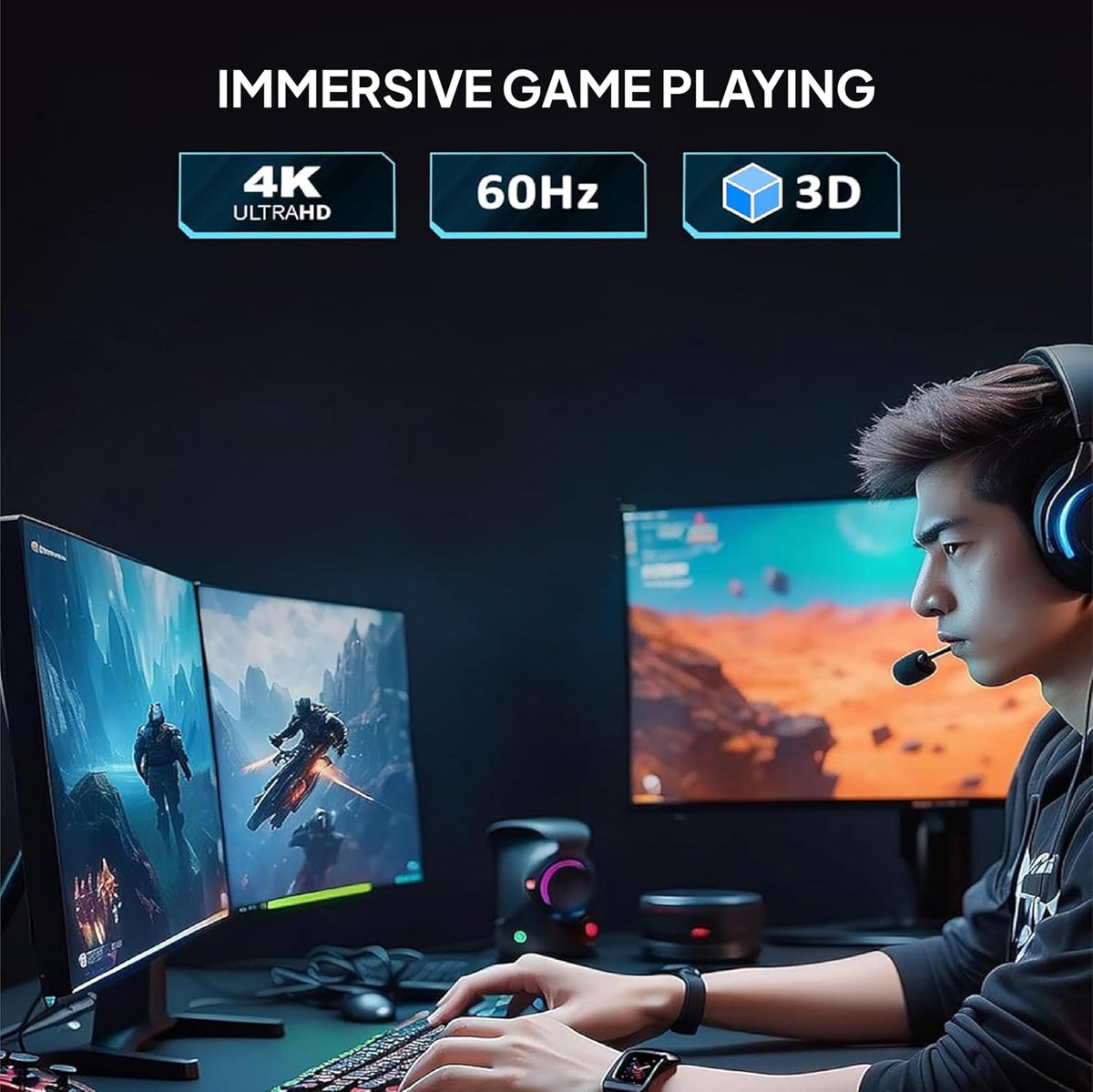 Mowsil 4K DisplayPort Cable DP 1.2 | 4K@60Hz 2K@165Hz Gold-Plated High-Speed DP to DP Cable for PC & Gaming Monitor