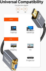 Mowsil HDMI to VGA Adapter | 1080p Full HD Plug & Play Converter for PC, Laptop, Projector & Monitor