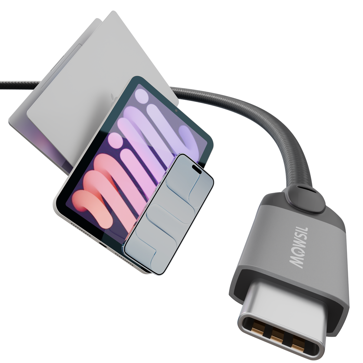 Mowsil USB-C Video Cable 4K 20Gbps 100W PD | Braided Type-C to Type-C for MacBook & iPad