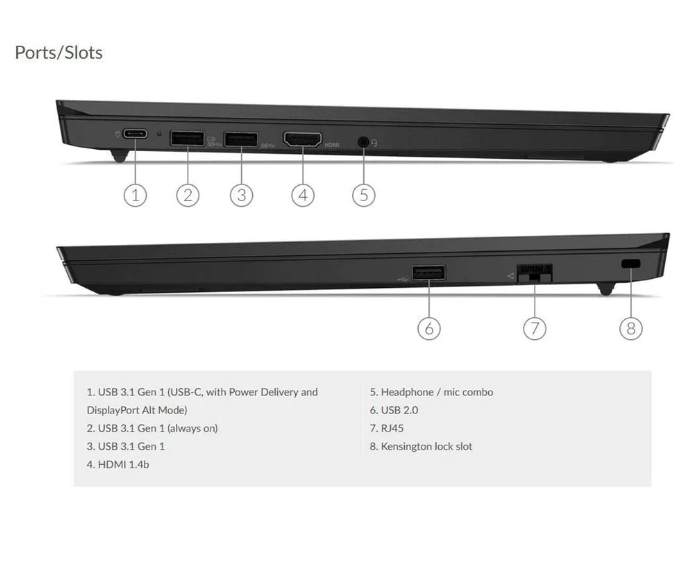 Lenovo ThinkPad E15 G4- 21E6000QGR Intel Core i5 1235U, 8GB 512GB SSD 15.6Inch Full HD Windows 11 Pro, Black Laptop