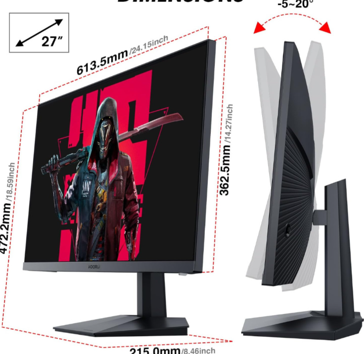 KOORUI GN02 27 Inch Gaming Monitor 240 Hz 19201080