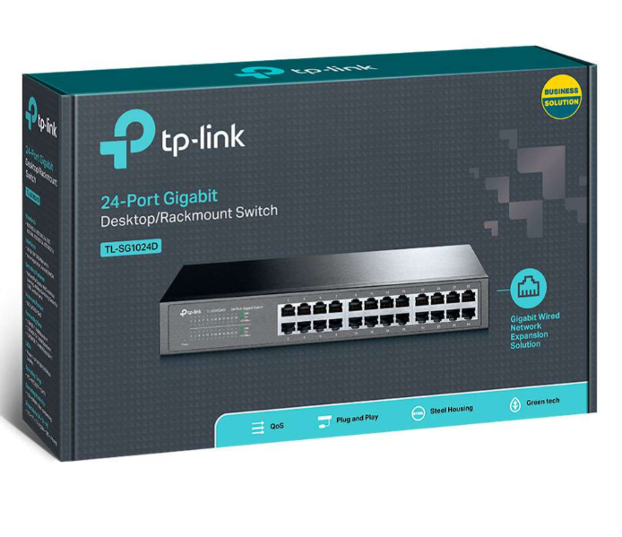 مفتاح سطح المكتب TP-Link Gigabit ذو 24 منفذًا للتركيب على الرف TL-SG1024D