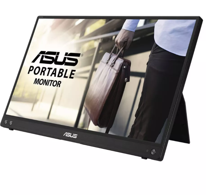 شاشة Asus ZenScreen MB16ACV مقاس 15.6 بوصة بتقنية IPS عالية الدقة بالكامل، لون أسود