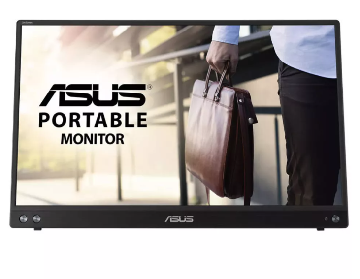 شاشة Asus ZenScreen MB16ACV مقاس 15.6 بوصة بتقنية IPS عالية الدقة بالكامل، لون أسود