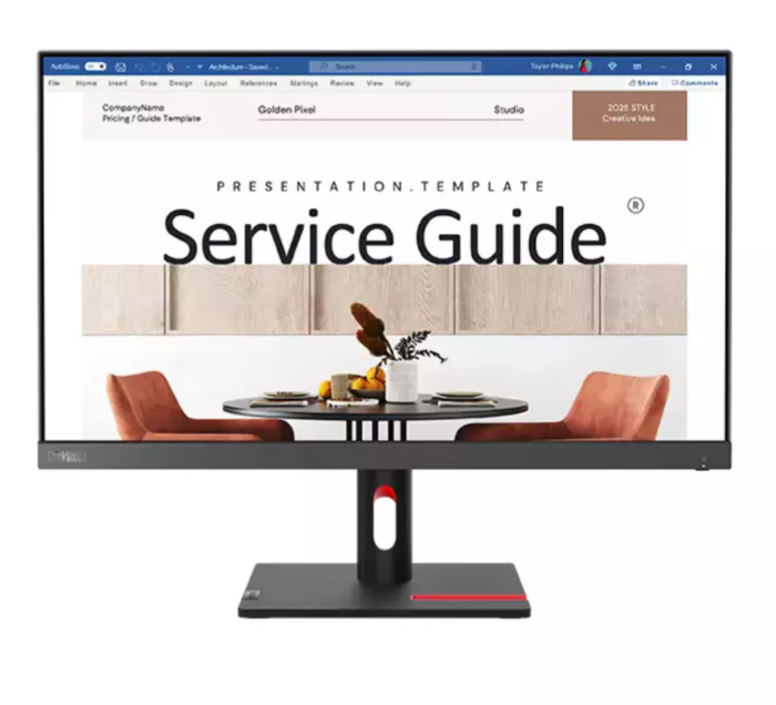 شاشة لينوفو ثينك فيجن S24i-30 عالية الدقة مقاس 23.8 بوصة، لون أسود