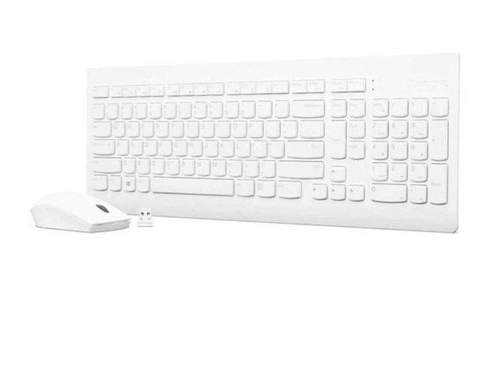 مجموعة لوحة المفاتيح والماوس اللاسلكية Lenovo 510، باللون الأبيض