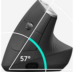 ماوس لوجيتك MX Vertical Advanced Ergonomic اللاسلكي بتقنية البلوتوث، لون جرافيت