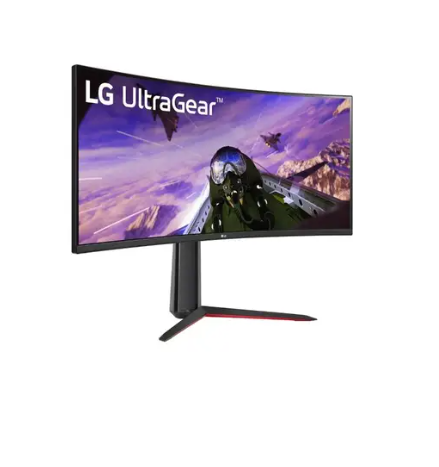 شاشة LG UltraGear QHD HDR 10 منحنية مقاس 34 بوصة مع حامل قابل للتعديل للإمالة والارتفاع، 34GP63A-B