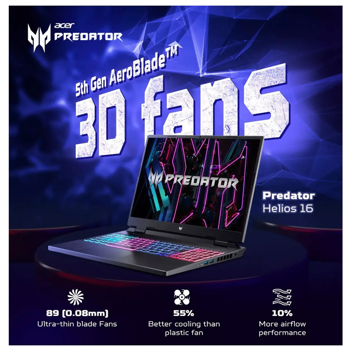 Acer Predator Helios Neo Intel Core I916 GB 1TB SSD, 16 Inch WQXGA Display, Windows 11 Home, Black Laptop