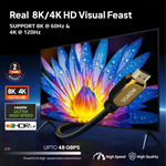 Mowsil 8K HDMI 2.1 Cable – 48Gbps Ultra High-Speed, 8K@60Hz, 4K@120Hz, Braided, Gold-Plated Connectors
