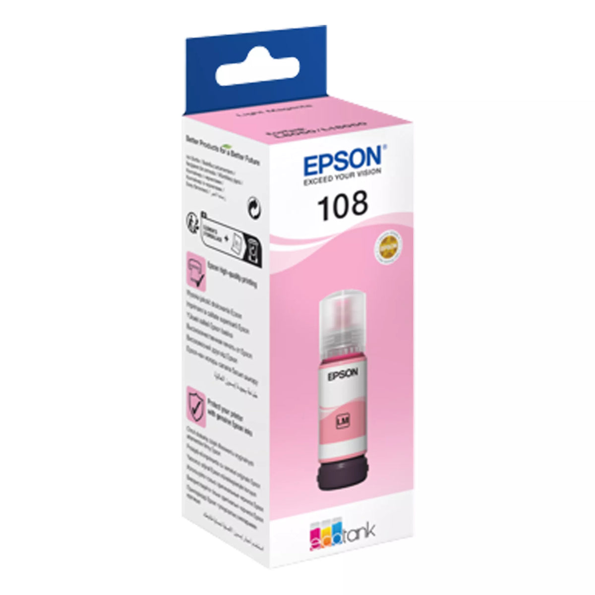 Epson 108 EcoTankLight Magenta ink Bottle, C13T09C64A