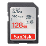 SanDisk 128GB Ultra UHS I SD Card 140MBs for DSLR and Mirrorless Cameras, SDSDUNB-128G-GN6IN