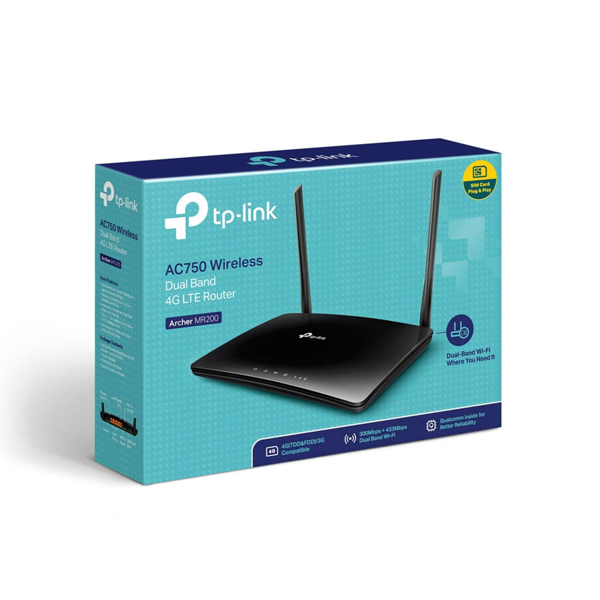 TP-Link AC750 Wireless Dual Band 4G LTE Router Archer MR200