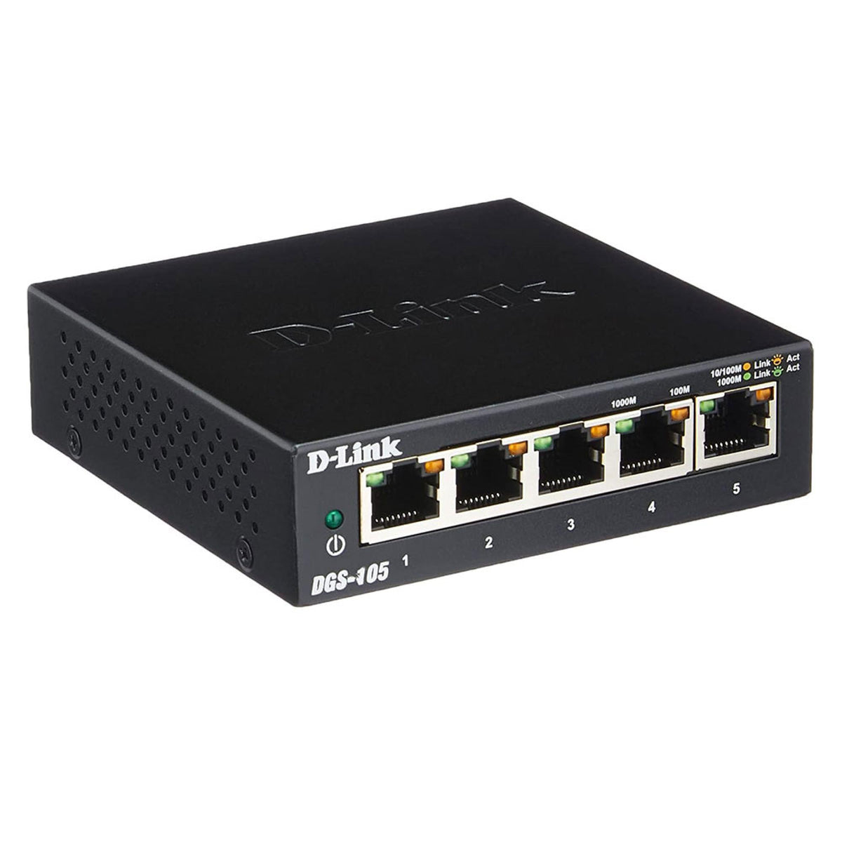 D-Link 5 Port Gigabit Unmanaged Metal Desktop Switch, DGS-105