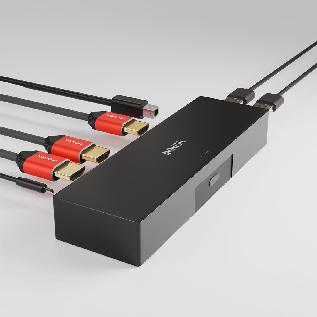 Mowsil HDMI KVM Switch 2 Port 4K@60Hz – Share USB Keyboard, Mouse & Monitor Between 2 PCs/Laptops