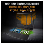 ASUS TUF GAMING F15 FX506HE-HN018W Intel Core I7 11800H 8GB 512GB SSD 15.6Inch Full HD Windows 11 Home,Black Laptop