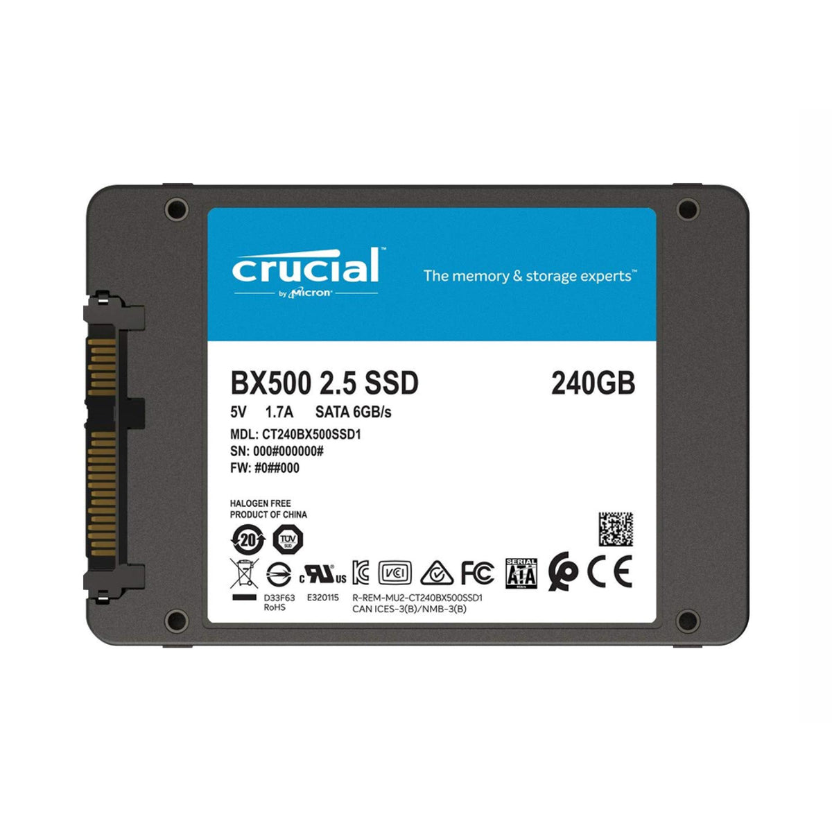 Crucial BX500 240GB 3D NAND SATA 2.5-inch SSD