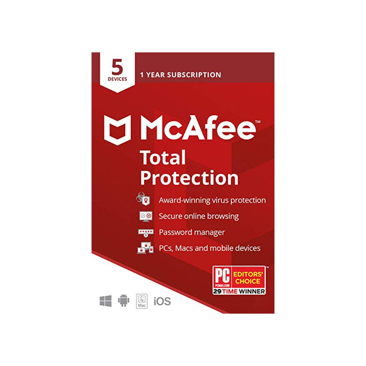 McAfee Total Protection, 5 Device - 1 year subscription