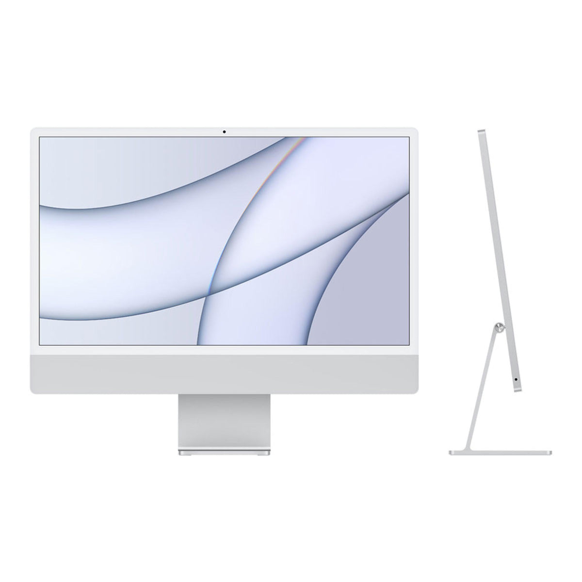 Apple iMac 24 Inch 2021, Apple M1 Chip 8 Core GPU, 8GB RAM, 256GB Storage, 4.5K Retina Display, Silver MGPC3