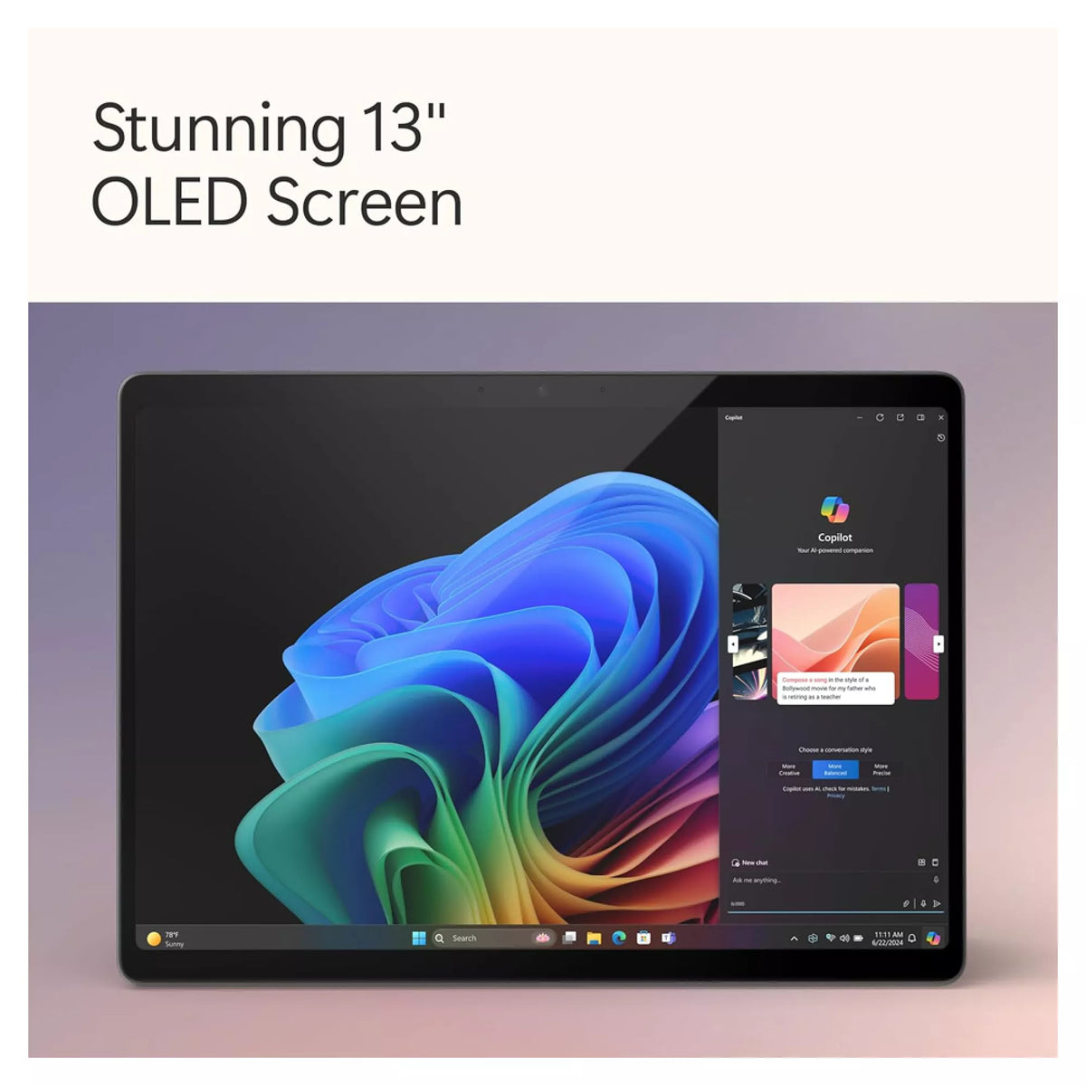 Microsoft Surface Pro 11 Snapdragon X Elite 13 inch Touch 16GB 512GB Storage Win 11 Home Black, ZIA-00018