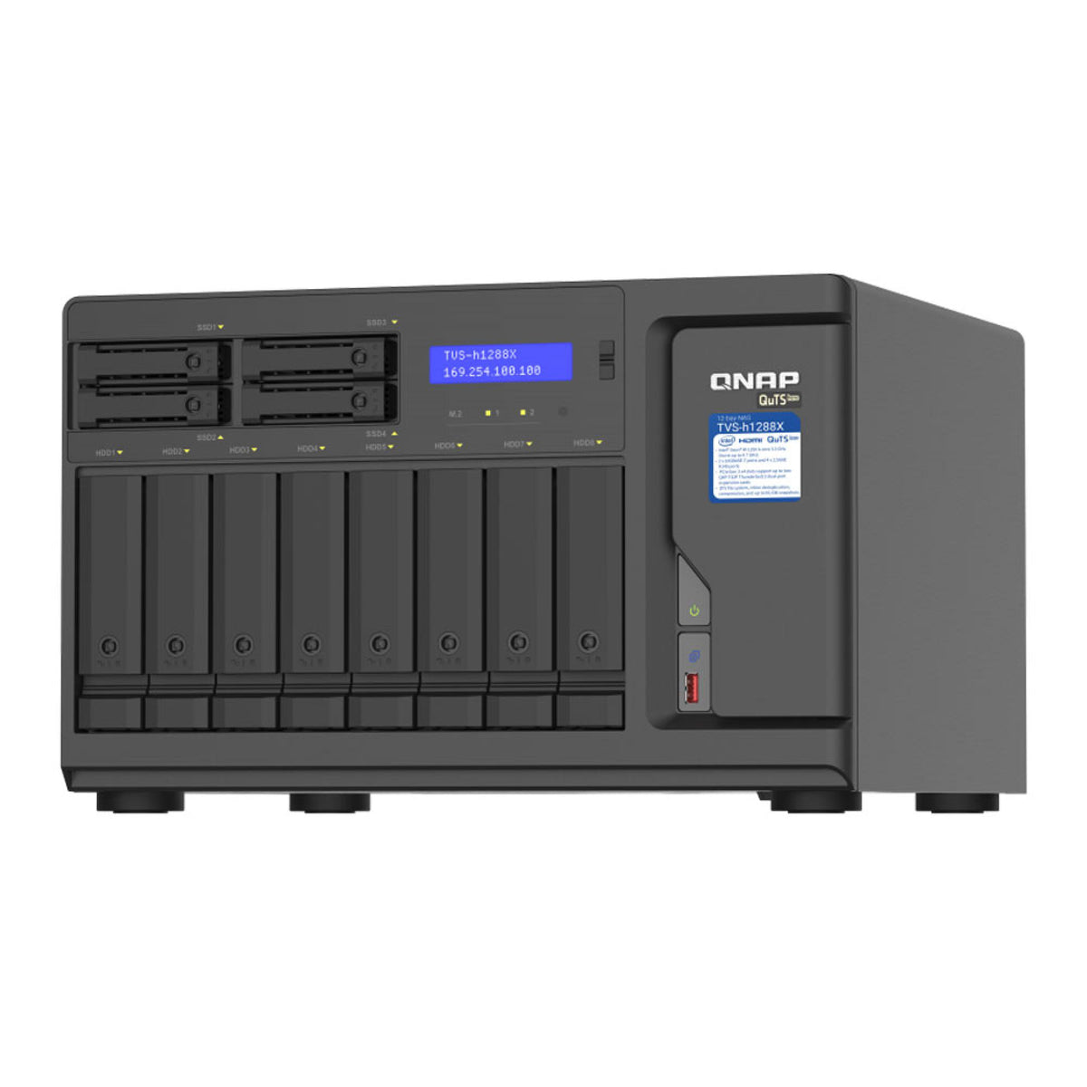QNAP TVS-h1288X-W1250-16G High-Speed Media NAS with Intel Xeon W-1250 CPU and Two 10GbE Ports