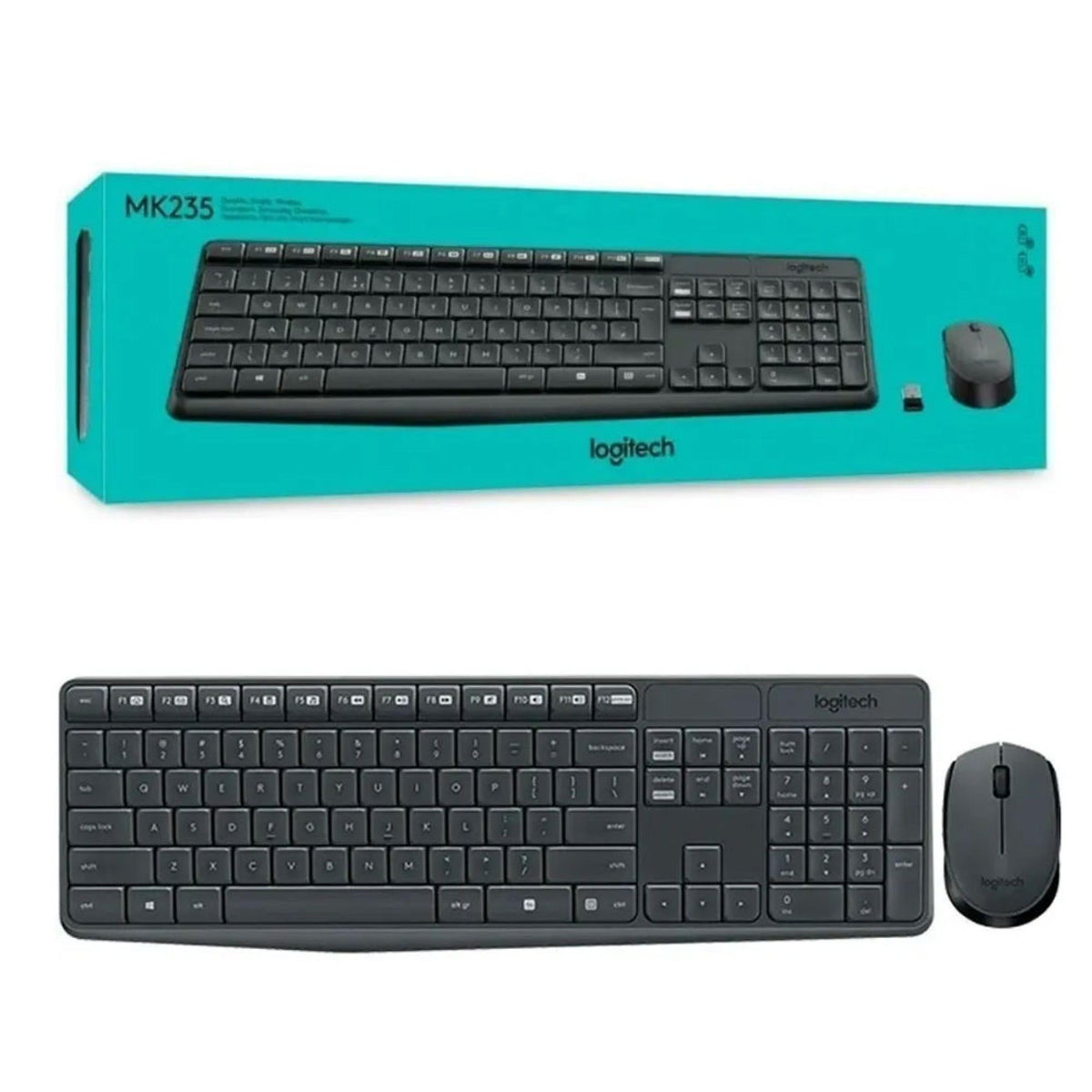 Logitech MK295 Silent Keyboard Mouse Combo, Black
