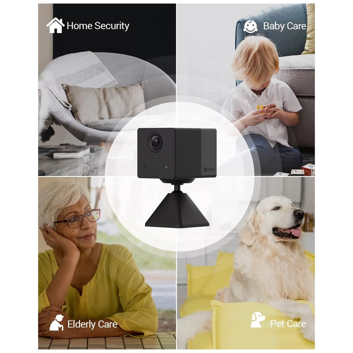 Ezviz BC2 Wi-Fi Smart Home Battery Camera with Motion Detection, CS-BC2-A0-2C2WPFB 