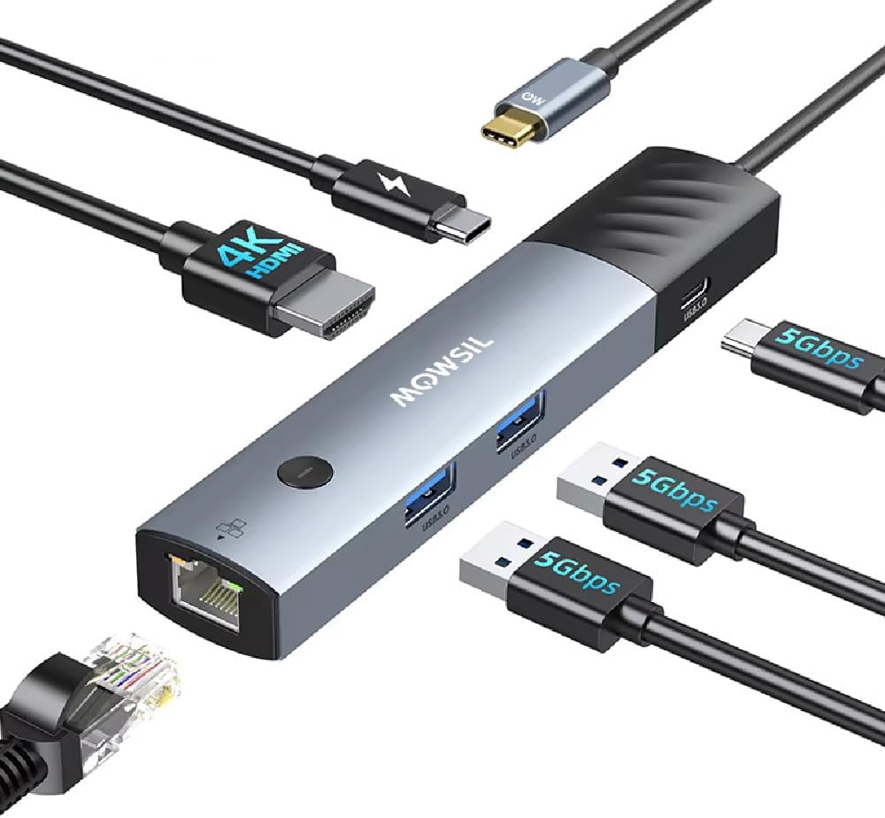 Mowsil 6-in-1 USB-C Hub Docking Station dubai