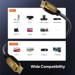 Mowsil 8K HDMI 2.1 Cable – 48Gbps Ultra High-Speed, 8K@60Hz, 4K@120Hz, Braided, Gold-Plated Connectors