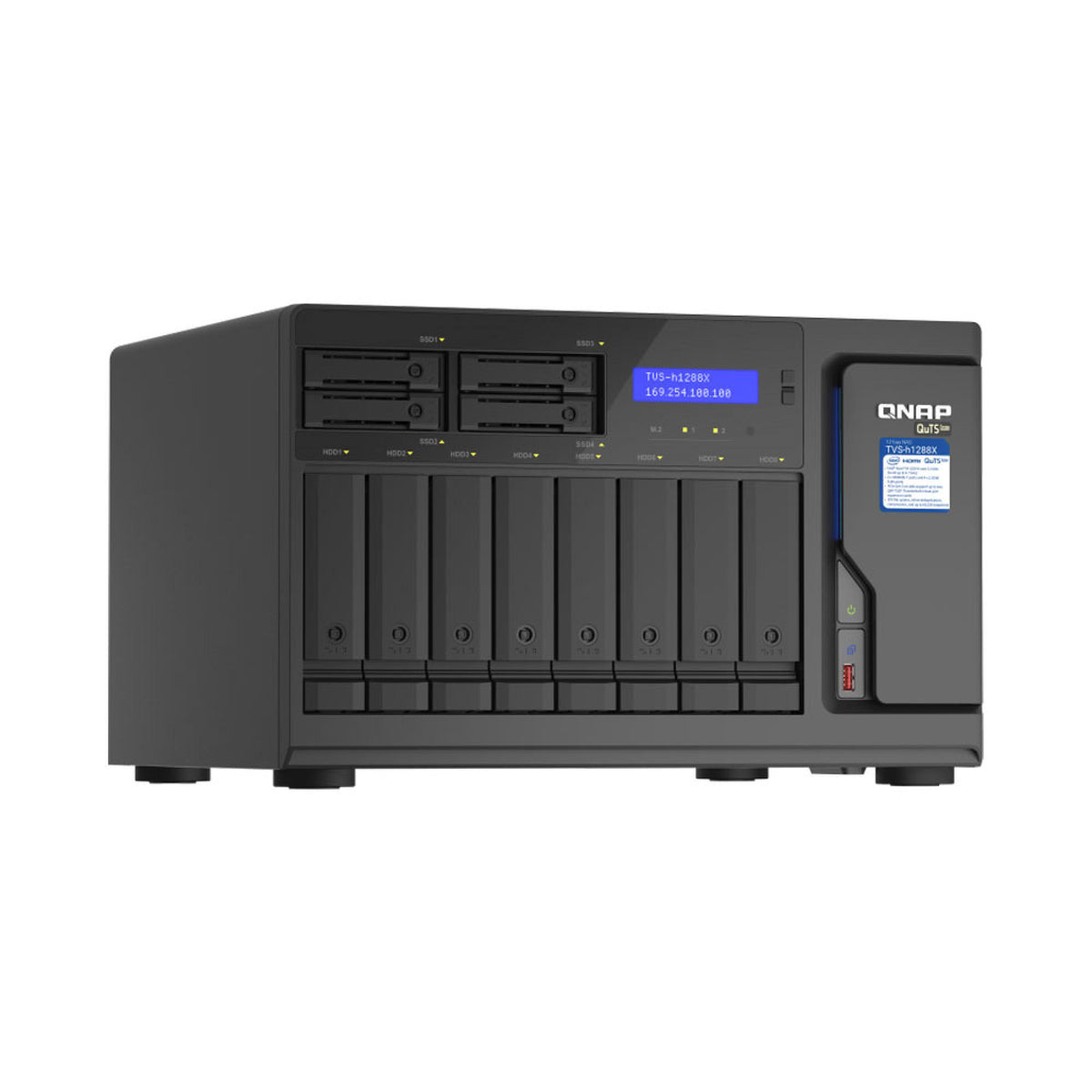 QNAP TVS-h1288X-W1250-16G High-Speed Media NAS with Intel Xeon W-1250 CPU and Two 10GbE Ports