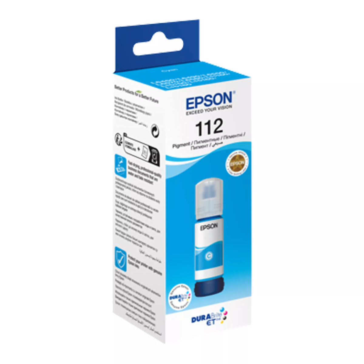 Epson 112 EcoTank Pigment Cyan ink bottle