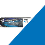 HP 973X High Yield Cyan Original PageWide Ink Cartridge, F6T81AE