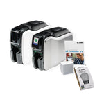 Zebra Card Printer ZC300 Bundle, Dual Side Printer, Ribbon, Software and 100 PVC Cards