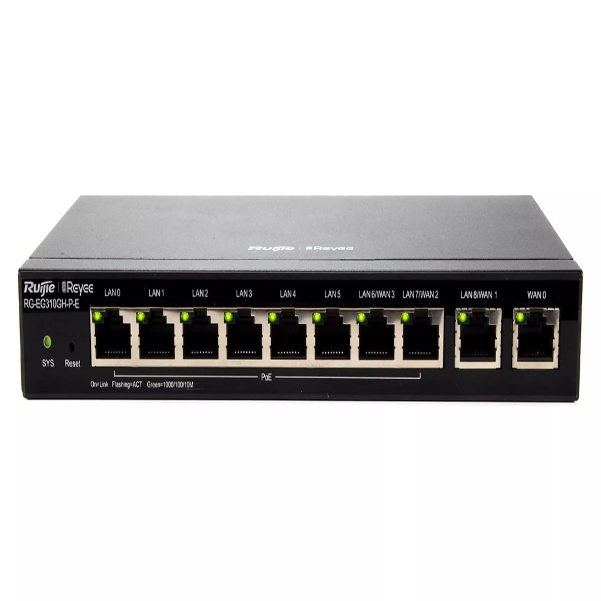 Ruijie Reyee RG-EG310GH-P-E - Desktop 10-port full gigabit router, concurrency of 300 users, 1.5 Gbps throughput