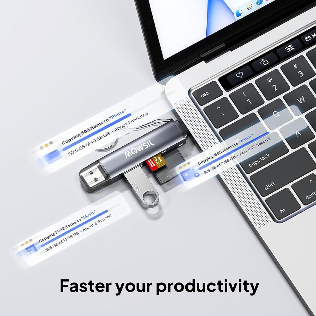 mowsil OTG Dual Slot Memory Card Adapter